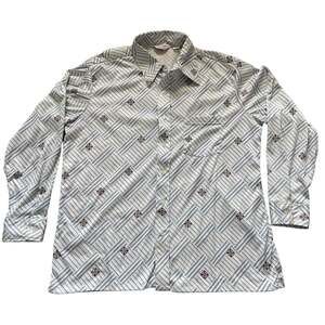 Vintage 70s Wrangler USA Made Floral Polyester XL Button Up Shirt VTG EUC